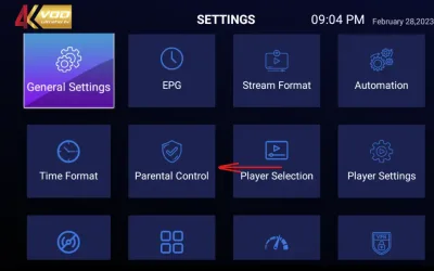 How to use parental controls in the 4KVOD app